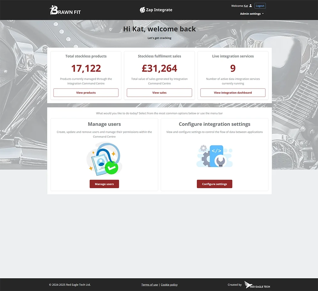 Zap Integrate Dashboard View 1